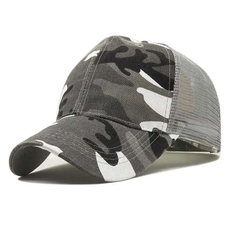 COKK Камуфлажна бейзболна шапка за мъже, Snapback, летни шапки за жени, дишаща спортна шапка от мрежа, шапка за слънце, слънцезащитна шапка, голф, регулируема, за възрастни