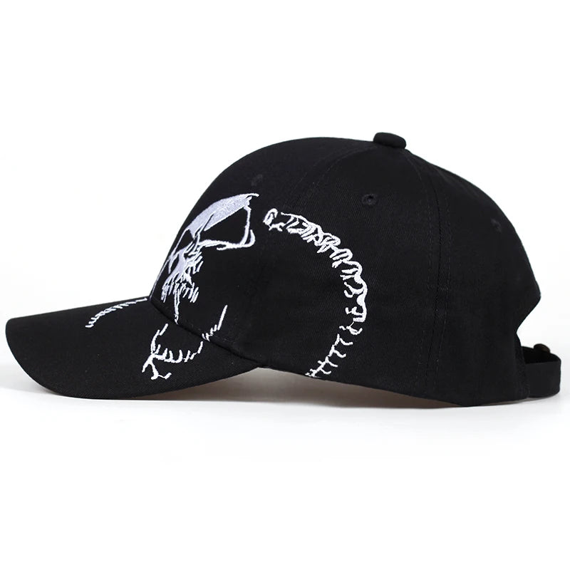 Unisex Skeleton Embroidery Baseball Caps Outdoor Adjustable Spring and Autumn Casual Sunscreen Hat