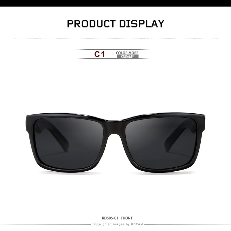 KDEAM Revamp Of Sport Men Sunglasses Polarized Shockingly Colors Sun Glasses Outdoor Driving Photochromic Sunglass With Box