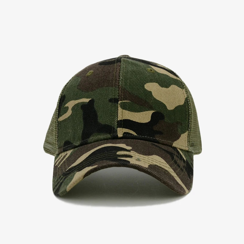 COKK Камуфлажна бейзболна шапка за мъже, Snapback, летни шапки за жени, дишаща спортна шапка от мрежа, шапка за слънце, слънцезащитна шапка, голф, регулируема, за възрастни