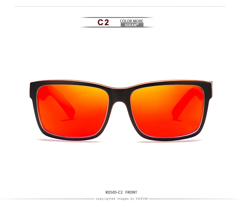 KDEAM Revamp Of Sport Men Sunglasses Polarized Shockingly Colors Sun Glasses Outdoor Driving Photochromic Sunglass With Box