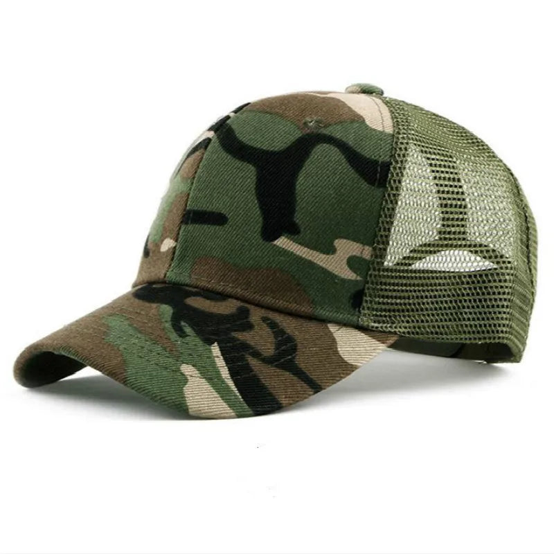 COKK Камуфлажна бейзболна шапка за мъже, Snapback, летни шапки за жени, дишаща спортна шапка от мрежа, шапка за слънце, слънцезащитна шапка, голф, регулируема, за възрастни