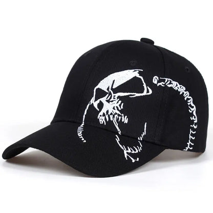 Unisex Skeleton Embroidery Baseball Caps Outdoor Adjustable Spring and Autumn Casual Sunscreen Hat
