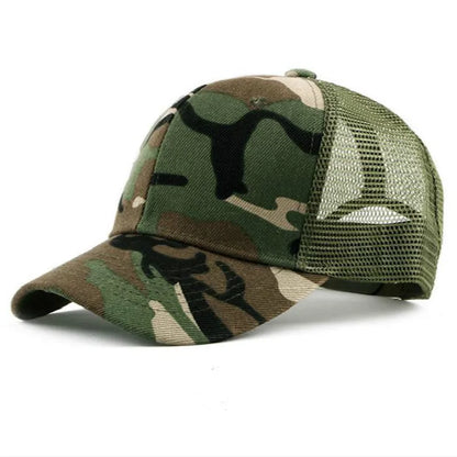 COKK Камуфлажна бейзболна шапка за мъже, Snapback, летни шапки за жени, дишаща спортна шапка от мрежа, шапка за слънце, слънцезащитна шапка, голф, регулируема, за възрастни