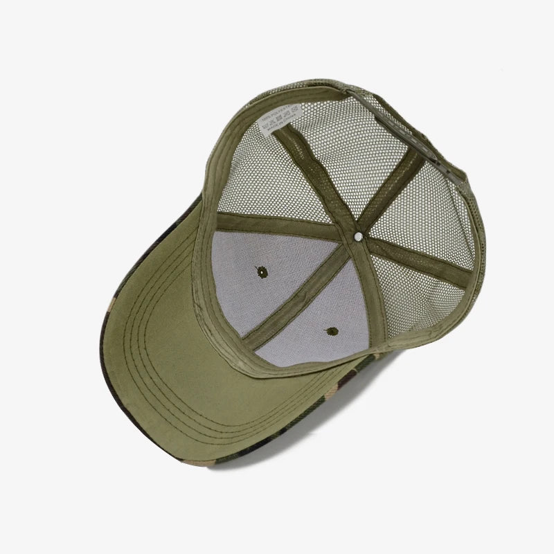 COKK Камуфлажна бейзболна шапка за мъже, Snapback, летни шапки за жени, дишаща спортна шапка от мрежа, шапка за слънце, слънцезащитна шапка, голф, регулируема, за възрастни