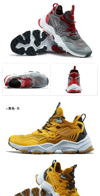 RAX Running Shoes Men&Women Outdoor Sport Shoes Breathable Lightweight Sneakers Air Mesh Upper Anti-slip Natural Rubber Outsole