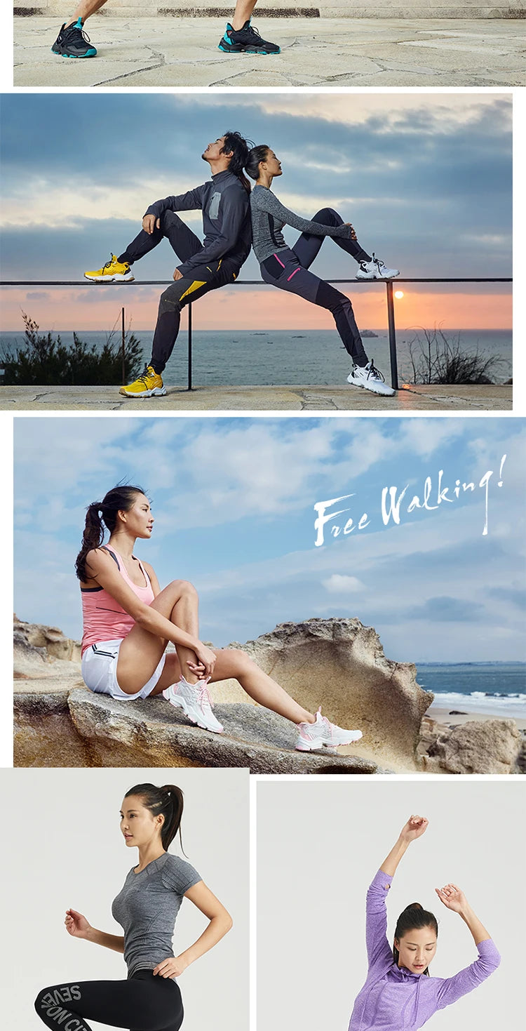 RAX Running Shoes Men&Women Outdoor Sport Shoes Breathable Lightweight Sneakers Air Mesh Upper Anti-slip Natural Rubber Outsole