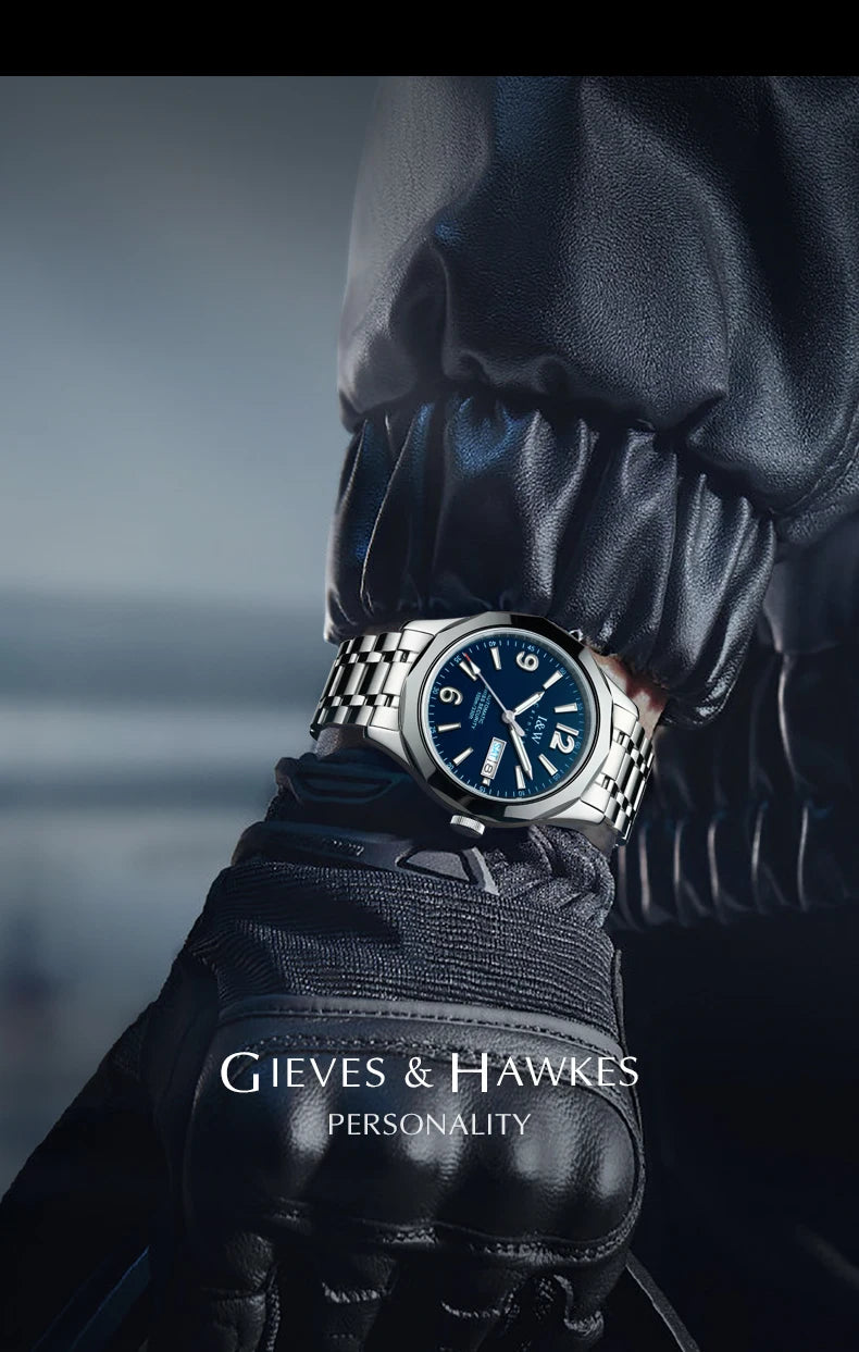 CARNIVAL Herren-Armbanduhr aus Wolfram – mechanische Luxusuhr mit NH36-Automatikwerk, wasserdicht