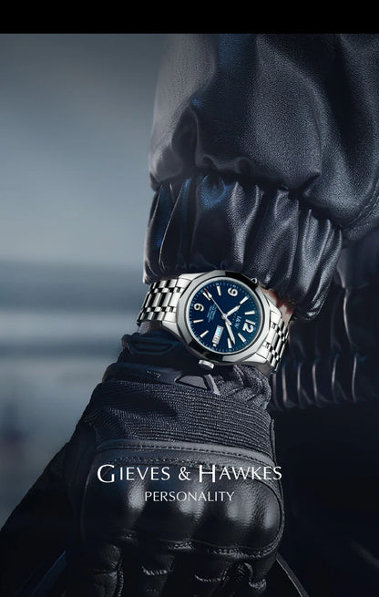 CARNIVAL Herren-Armbanduhr aus Wolfram – mechanische Luxusuhr mit NH36-Automatikwerk, wasserdicht