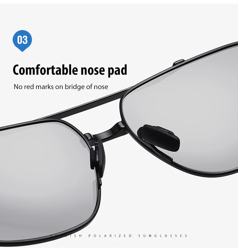 CoolPandas High Quality Sunglasses Polarized Men Women Photochromic UV400 Protection Driving Sun Glasses Unisex Chameleon Lens