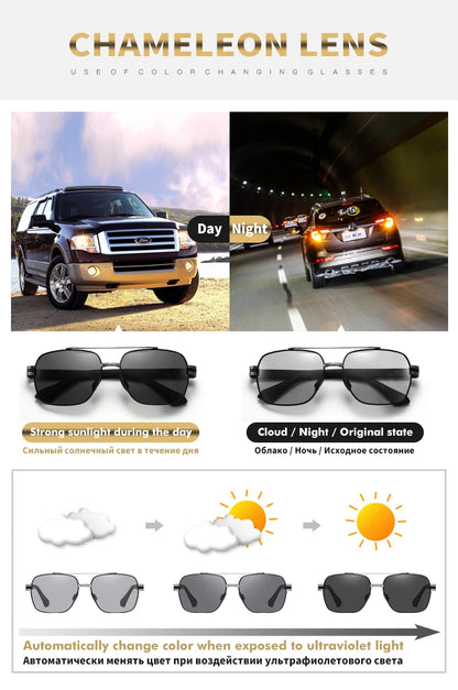 CoolPandas High Quality Sunglasses Polarized Men Women Photochromic UV400 Protection Driving Sun Glasses Unisex Chameleon Lens