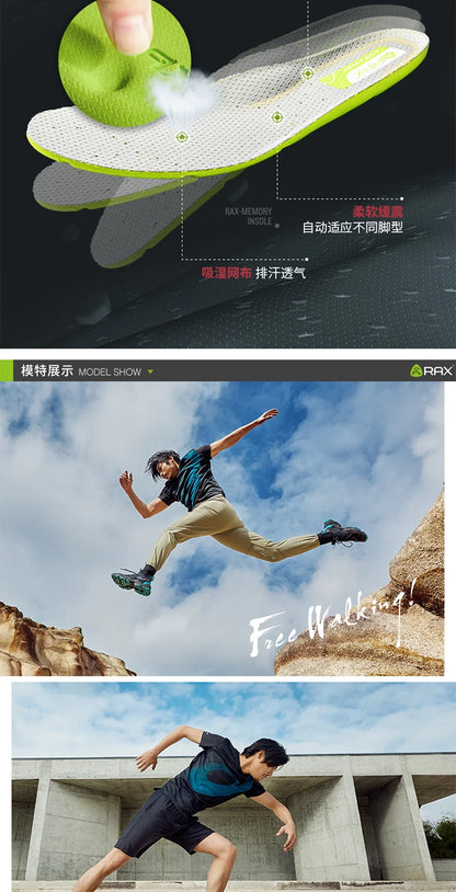 RAX Running Shoes Men&Women Outdoor Sport Shoes Breathable Lightweight Sneakers Air Mesh Upper Anti-slip Natural Rubber Outsole