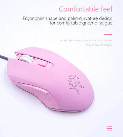 UTHAI DB49 Wired Luminous Pink Mouse 1600 (dpi) Computer Accessories Peripheral Cute Girl Gaming Mouse