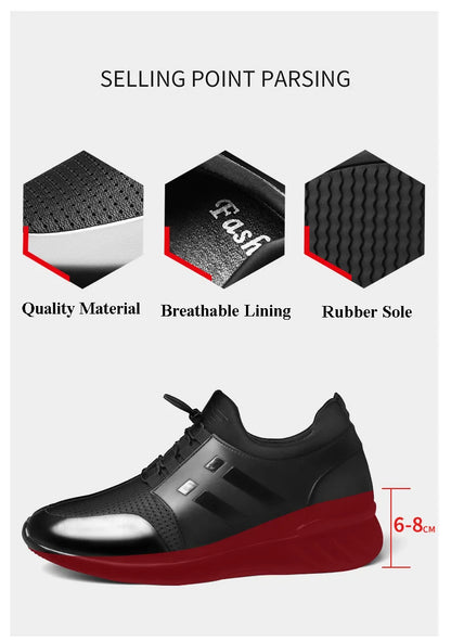 oein 2022 Men's Sneakers Quality 6CM Increasing British Shoes New Breathable Summer Casual Sneakers Big Size Office Shoes Men