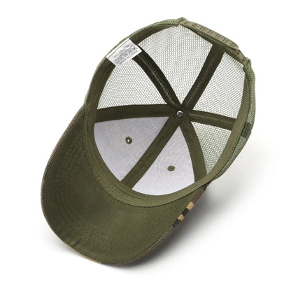 Sommer 3-10 år Forældre og børn Matchende camouflage-baseballkasketter i mesh til babyer Udendørs afslappet solbeskyttelse Åndbar solskærm T30