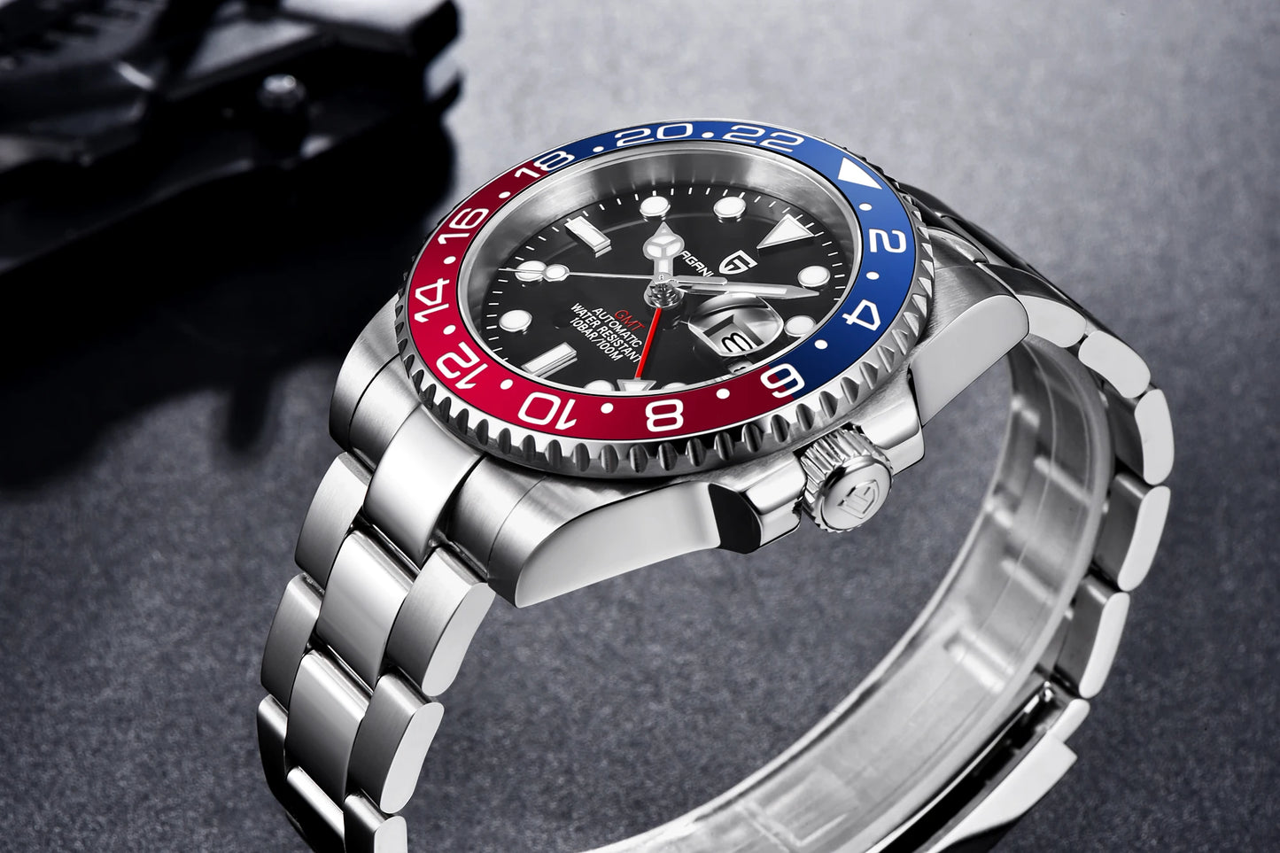 PAGANI DESIGN Men's Automatic Watches Sapphire Glass 40mm Ceramic GMT Mechanical Wristwatch Top Brand Sports Waterproof Men's Watch