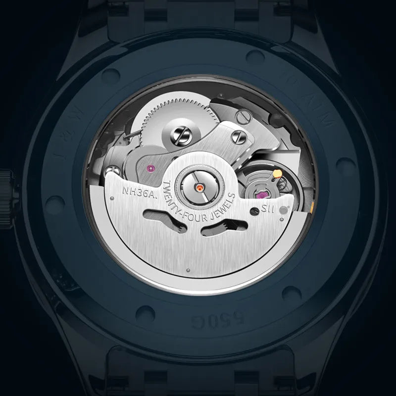 CARNIVAL Herren-Armbanduhr aus Wolfram – mechanische Luxusuhr mit NH36-Automatikwerk, wasserdicht