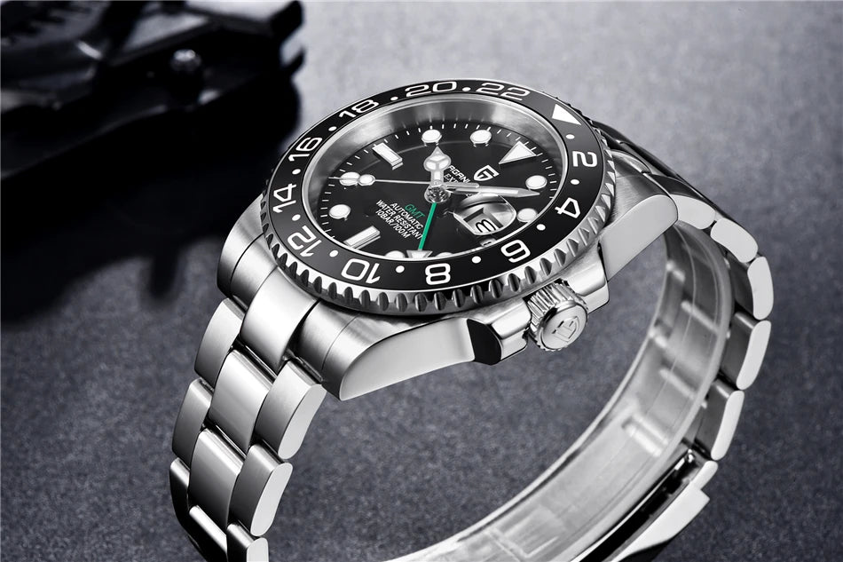 PAGANI DESIGN Men's Automatic Watches Sapphire Glass 40mm Ceramic GMT Mechanical Wristwatch Top Brand Sports Waterproof Men's Watch