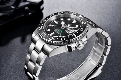 PAGANI DESIGN Men's Automatic Watches Sapphire Glass 40mm Ceramic GMT Mechanical Wristwatch Top Brand Sports Waterproof Men's Watch