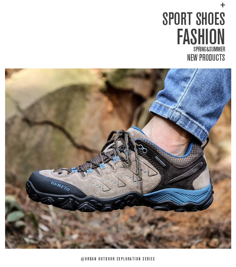 HUMTTO Trekking Shoes for Women Winter Hiking Shoes Women's Waterproof New Luxury Designer Climbing Leather Casual Woman Sneakers