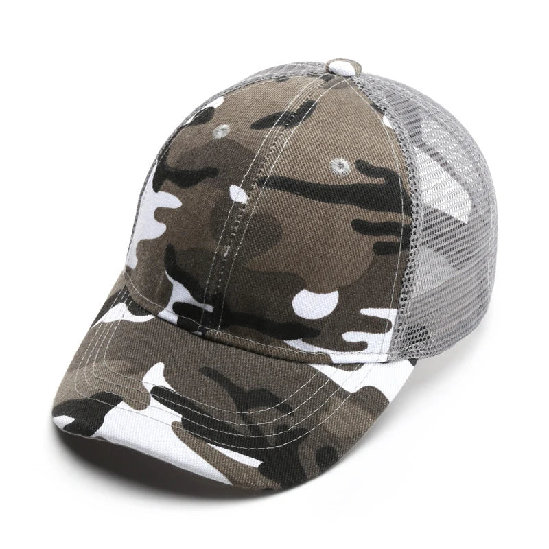 Sommer 3-10 år Forældre og børn Matchende camouflage-baseballkasketter i mesh til babyer Udendørs afslappet solbeskyttelse Åndbar solskærm T30