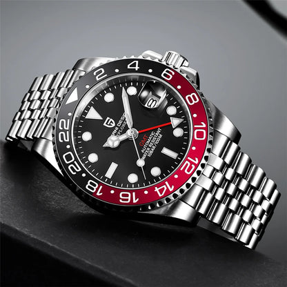 PAGANI DESIGN Men's Automatic Watches Sapphire Glass 40mm Ceramic GMT Mechanical Wristwatch Top Brand Sports Waterproof Men's Watch