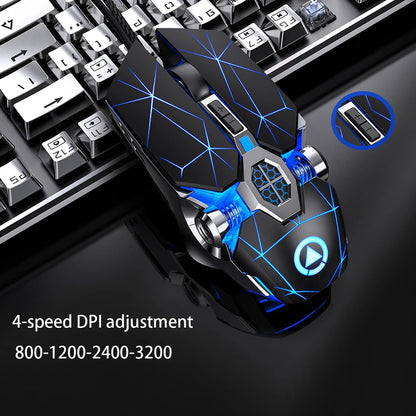 Neue professionelle Gaming-Maus 3200dpi 7 Tasten, hintergrundbeleuchtete Computermaus mit Makro-Unterstützung, mechanische kabelgebundene Silent-Maus