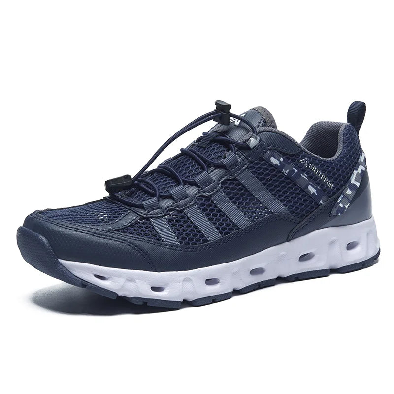 New Breathable Mesh Men Shoes Lightweight Comfortable Men Sneakers Fashions Lace Up Casual Shoes Flat Shoes Zapatillas Hombre