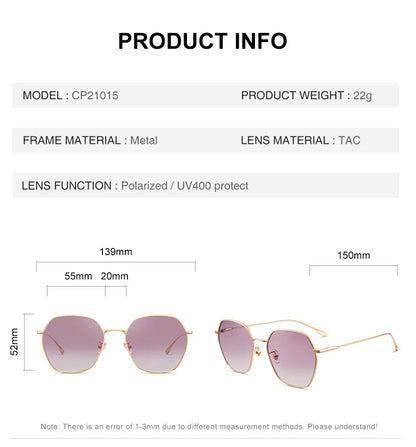 CAPONI Gradient Women's Sunglasses Polarized Fashion Brand Designer Sun Glasses Anti UV Ray Original Decorative Shades CP21015