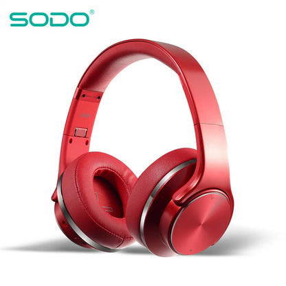 Casque Bluetooth supra-auriculaire robuste 2-en-1 SODO MH-5 avec haut-parleur, casque sans fil pliable avec micro, 3 modes d'égalisation