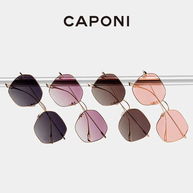 CAPONI Gradient Women's Sunglasses Polarized Fashion Brand Designer Sun Glasses Anti UV Ray Original Decorative Shades CP21015