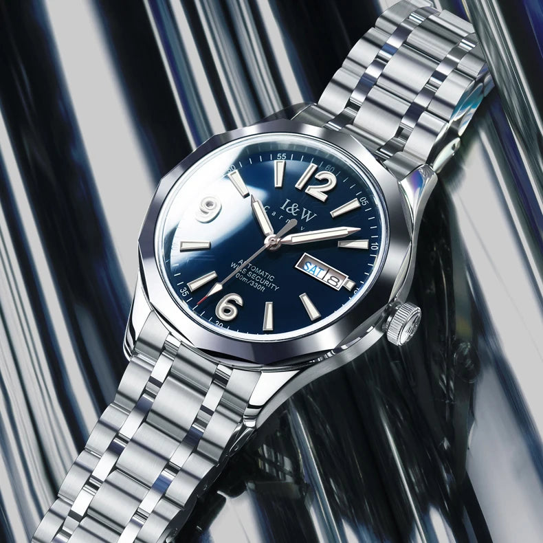 CARNIVAL Herren-Armbanduhr aus Wolfram – mechanische Luxusuhr mit NH36-Automatikwerk, wasserdicht