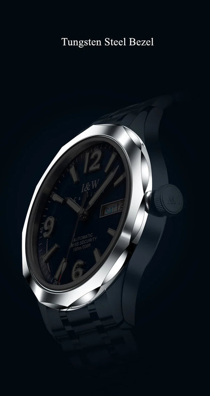 CARNIVAL Herren-Armbanduhr aus Wolfram – mechanische Luxusuhr mit NH36-Automatikwerk, wasserdicht