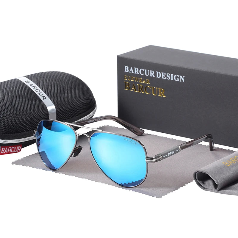 BARCUR Polarized Mens Sunglasses Pilot Sun Glasses for Men accessories Driving Fishing Hiking Eyewear Oculos Gafas De Sol