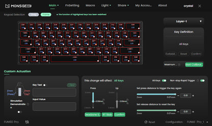 Teclado mecânico Akko MonsGeek FUN60 com interruptores magnéticos 60% Gaming Keyboards Rapid Trigger 0.01mm 8K ARGB HE/TMR personalizado