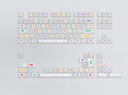 Aifei GMK Dots Keycaps 122 Keys Fog Translucent ABS Double Shot Cherry Black White for Mechanical Keyboard Mad 60he 68he Game PC