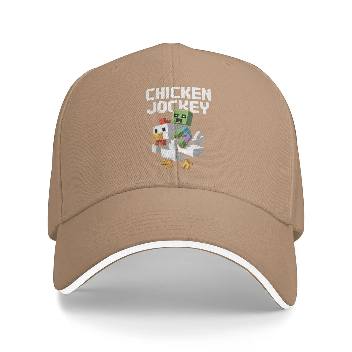 „Chicken Jockey Zombie Pixel Art“ – бейзболни шапки с мотиви от филми за зомбита за мъже и жени, шапки тип „тракер“, подходящи за тренировки на открито и регулируеми шапки за слънце