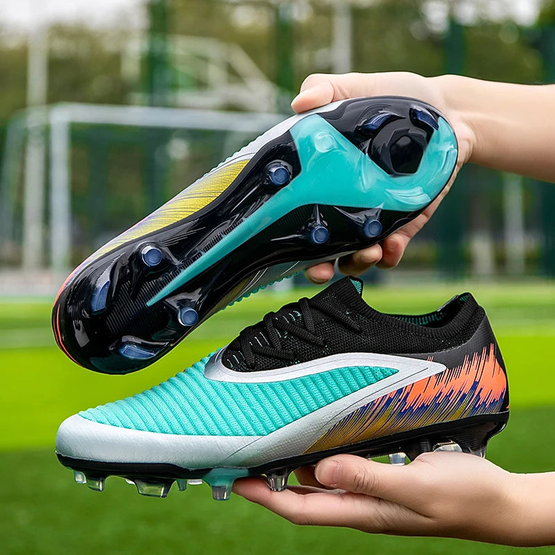 New Men's Football Boots Shoes Match Training Soccer Shoes Non-Slip Cleats Long Spikes FG Ultralight Outdoor Sneakers Drop Shipping
