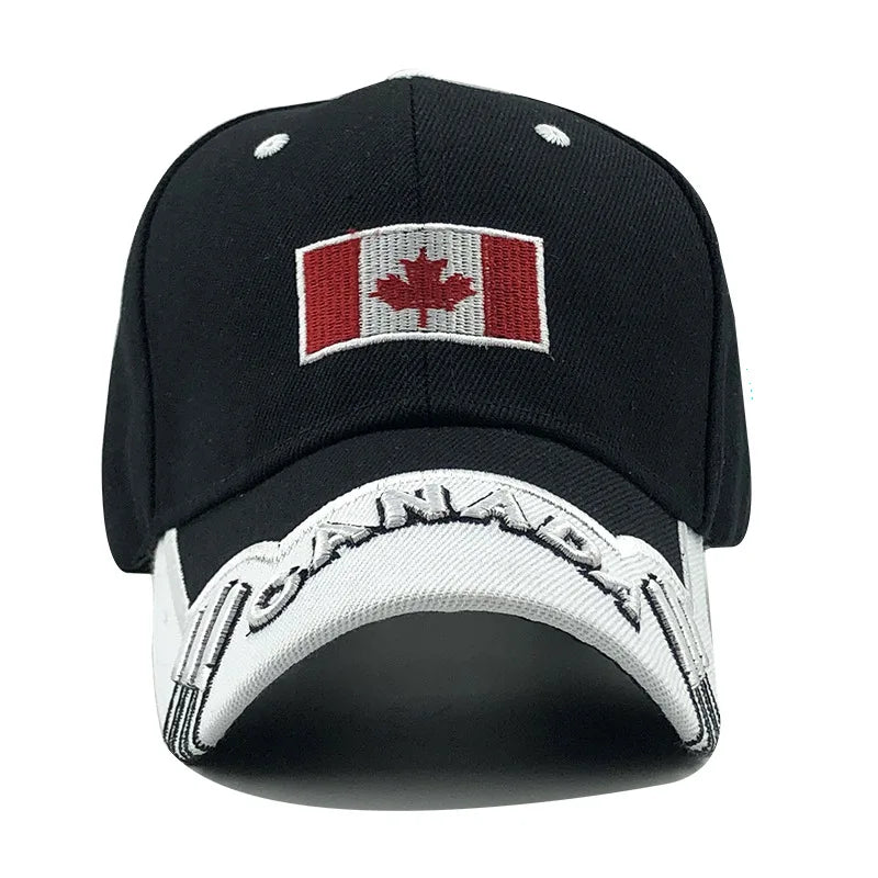 Farben Kontrast Kanada Bestickte Baseballkappe für Herren und Damen Snapback-Kappe Dad-Hats Angelkappe Bone Gorra