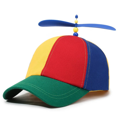 Cappellino da baseball alla moda con motivo a libellula e bambù, in stile primaverile e autunnale, con effetto color-block e visiera a elica – Cappellino da esterno per la protezione dal sole