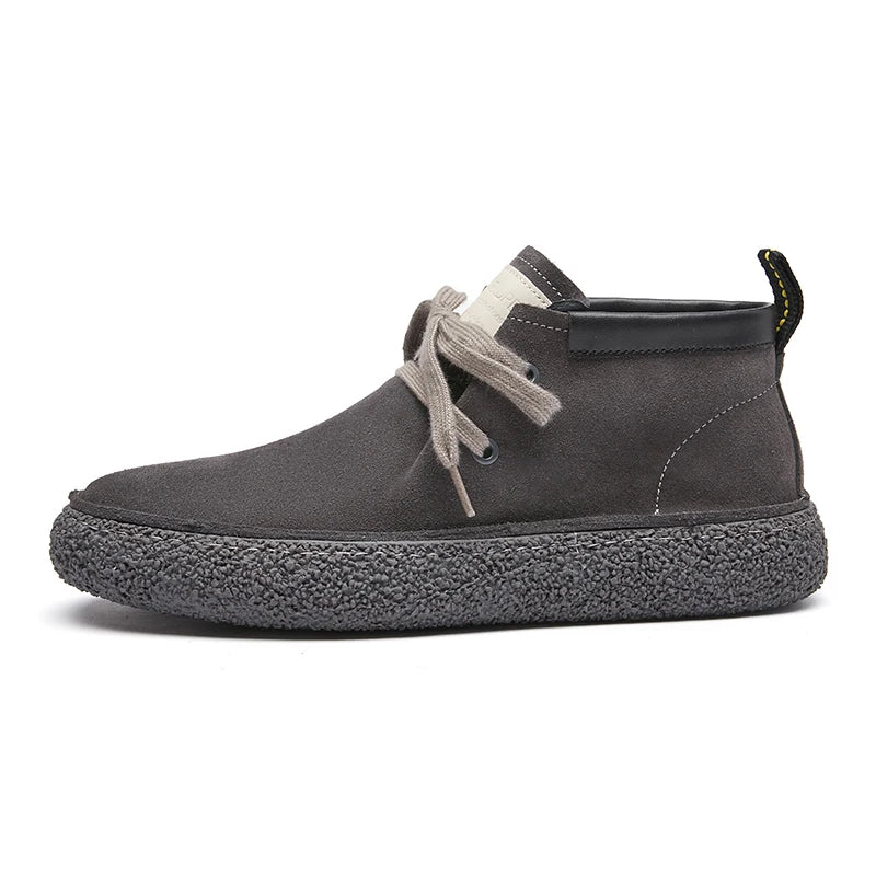 Luxury Brand Men Suede Leather Casual Shoes Genuine Leather Natural Handmade Anti-Skid Design Spring Autumn