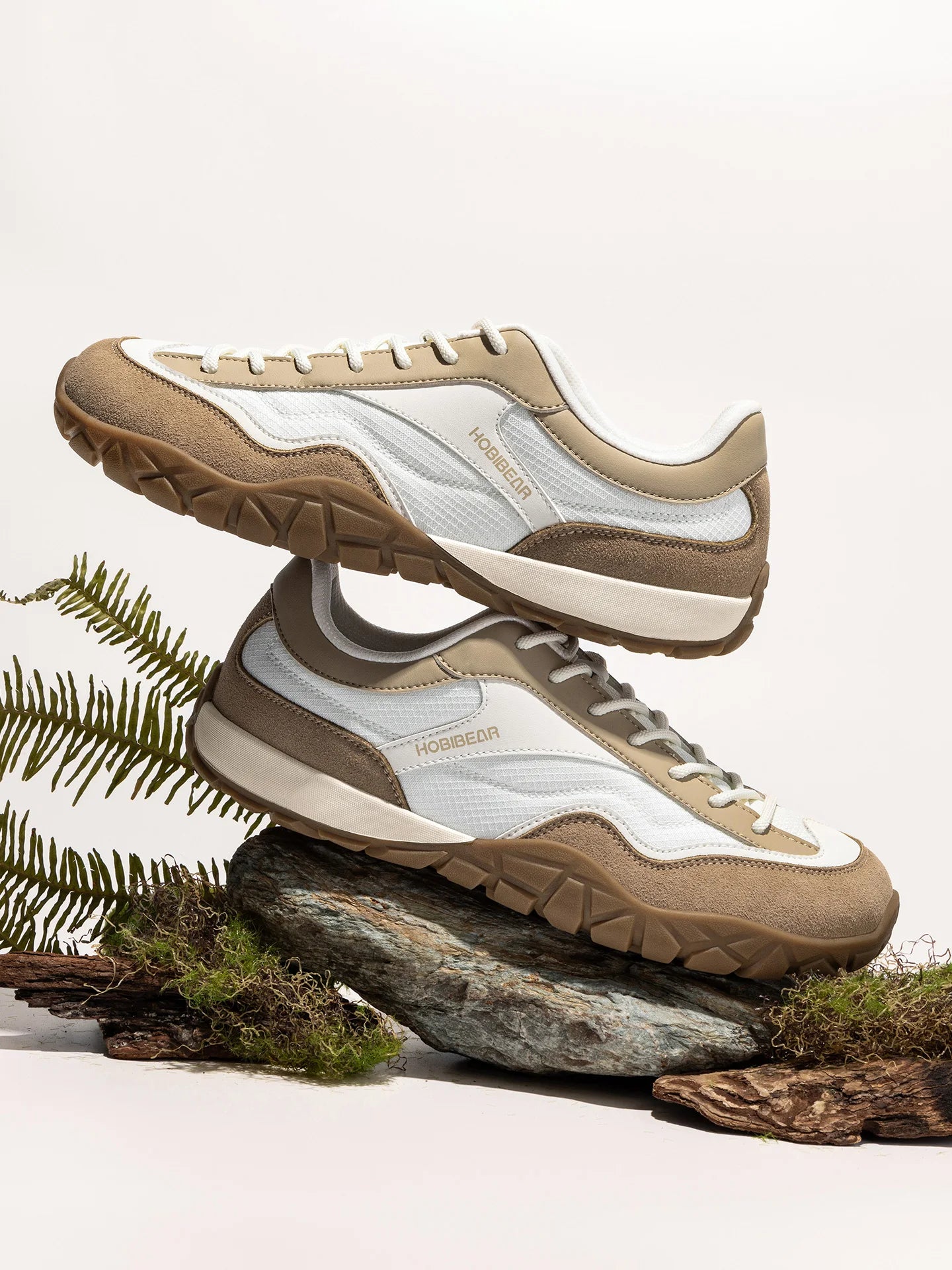 HOBIBEAR Wide Width Hiking Shoes Unisex Trekking Trail Running Sneakers Retro Non Slip Lace-Up Walking Shoes