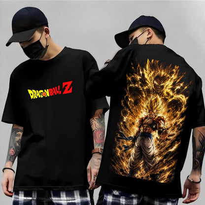 Dragon Ball Z Print Short Sleeve Cotton T-Shirt Son Goku Vegeta Men Women Clothes Harajuku Y2k Tee Vintage Summer Streetwear