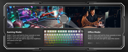 Teclado mecánico ATTACK SHARK X85 Tri-mode Gasket 75% con perilla CNC, acolchado de 5 capas, hot-swappable, retroiluminación RGB y NKRO