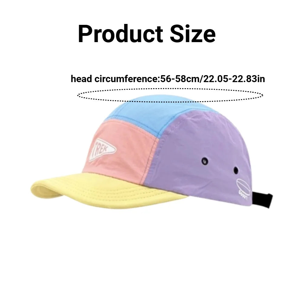 5 Panel Short Brim Embroidered Baseball Cap - Ladies' Sun Hat, Quick Dry Breathable Mesh, Lightweight, Stylish Versatile Cap