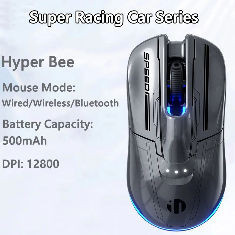 INPHIC Super Racing Car Series kabellose Bluetooth-Gaming-Maus 500mA mit Akkustandsanzeige und anpassbaren Lichteffekten