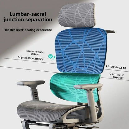 Breathable Ergonomic Office Computer Chair Reclining Gaming Chair  Comfort Lumbar Support  Long Sitting Adjustable Swivel Design