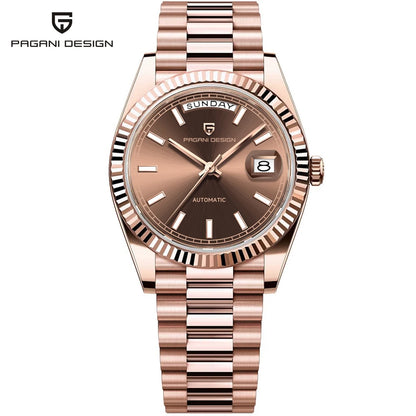 Relógio PAGANI DESIGN DD40 para homem – Modelo em ouro rosa, relógio de pulso mecânico de luxo, movimento automático, vidro de safira com tratamento antirreflexo, estanque