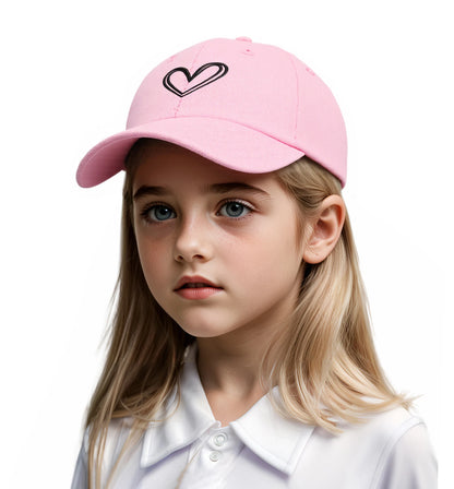 Cartoon heart-shaped Baby Baseball Cap Cute Solid Color Toddler Sun Hat with Ears Summer Adjustable Kids Boy Girl Peaked Cap ﻿