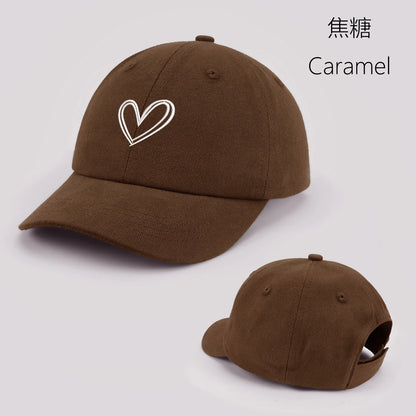Cartoon heart-shaped Baby Baseball Cap Cute Solid Color Toddler Sun Hat with Ears Summer Adjustable Kids Boy Girl Peaked Cap ﻿